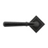 Matt Black Hammered Newbury Lever on Rose Set (Square) - Unsprung