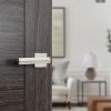 Senza Pari Davoli Lever Door Handle on Flush Square Rose - Polished Chrome (Pair)