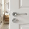 Complete Midtown Door Handle Pack - Bathroom Lock (Knurled Thumb Turn) - Polished Chrome - 65mm / 4-inch Hinges - JE-G5A1-PC
