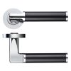 Zoo Hardware Milan lever on round rose - Polished Chrome / Matt Black