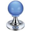 Zoo Hardware Glass Ball Mortice Knob - Plain 50mm - Polished Chrome / Blue Glass