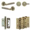 Complete Bari Door Handle Pack - Bathroom - Antique Brass - By Frelan Hardware - JE-D5B1-AB