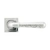 Polished Chrome Hammered Newbury Lever on Rose Set (Square)