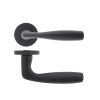 Zoo Hardware Corvus lever on round rose - Oscuro Matt Black