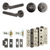 Complete Venice Door Handle Pack - Heavy Duty Tubular Bathroom (Standard Thumb Turn) - Black Nickel - 76mm / 3-inch Hinges - JE-F31B3-BN