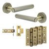 Complete Hex Door Handle Pack - Internal Doors - Antique Brass - By Frelan Hardware - JE-C1B-AB