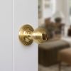 Old English Ripon Door Knob Pack (Latch Set - 3" HD Latch, 4" Fire Rated Hinges x3) - Polished Brass