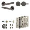 Complete Bari Door Handle Pack - Heavy Duty Tubular Bathroom (Knurled Thumb Turn) - Black Nickel - 102mm / 4-inch Hinges - JE-D32A1-BN
