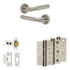 Complete Bari Door Handle Pack - Heavy Duty Latch - Satin Nickel - 64mm / 3-inch Hinges - JE-D20B-SN