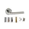 Atlantic Ocean Door Pack Bundle (2.5" Latch, 3"x2" Hingesx3) - Satin Chrome/Polished Chrome