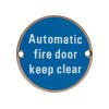 Zoo Hardware Automatic Fire Door Keep Clear - 76mm dia - PVD Bronze