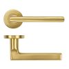 Zoo Hardware Modern Lever on Round Rose 52mm x 8mm Push-on Rose - BS EN 1906 Grade 3 - Grade 201 - PVD Satin Brass