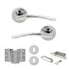 STATUS Arizona Door Handle Pack (3 Lever Lock Set - 2.5" CE Sashlock, 3" Fire Rated Hinges x3) - Polished Chrome