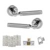 STATUS Dakota Door Handle Pack (Latch Set - 3" CE Latch, 4" Fire Rated Hinges x3) - Satin Chrome/Polished Chrome