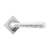 Polished Chrome Hammered Newbury Lever on Rose Set (Square)