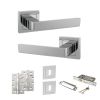 STATUS Montana Door Handle Pack (3 Lever Lock Set - 2.5" CE Sashlock, 4" Slim Knuckle Hinges x2) - Polished Chrome