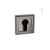 STATUS Euro Escutcheons on Square Rose - Black Nickel (Pair)