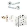 Complete Venice Door Handle Pack - Internal Doors - Polished Chrome - 64mm / 4-inch Hinges - JE-F1A-PC