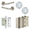 Complete Midtown Door Handle Pack - Sashlock - Satin Nickel - 76mm / 3-inch Hinges - JE-G8B8-SN