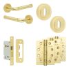 Complete Midtown Door Handle Pack - Sashlock - Satin Brass - 65mm / 4-inch Hinges - JE-G7A8-SB