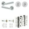 Complete Bari Door Handle Pack - Heavy Duty Tubular Bathroom (Standard Thumb Turn) - Polished Chrome - 102mm / 3-inch Hinges - JE-D32B3-PC