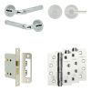 Complete Midtown Door Handle Pack - Bathroom Lock (Plain Thumb Turn) - Polished Chrome - 76mm / 4-inch Hinges - JE-G6A2-PC