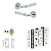Complete Midtown Door Handle Pack - Heavy Duty Latch - Polished Chrome - 64mm / 3-inch Hinges - JE-G20B-PC