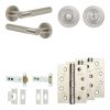 Complete Bari Door Handle Pack - Heavy Duty Tubular Bathroom (Standard Thumb Turn) - Satin Nickel - 102mm / 4-inch Hinges - JE-D32A3-SN