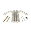 Polished Nickel Reeded Slimline Lever Latch Set