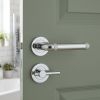 Complete Midtown Door Handle Pack - Heavy Duty Tubular Bathroom (Plain Thumb Turn) - Polished Chrome - 64mm / 3-inch Hinges - JE-G30B2-PC