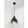 Hammered Brass Brindley Pendant in Elan Black
