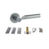 STATUS Hawaii Door Handle Pack (Latch Set - 2.5" CE Latch, 3" Fire Rated Hinges x3) - Satin Chrome/Polished Chrome