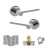 Senza Pari Darrio Door Handle Pack (Latch Set - 2.5" CE Latch, 3" Fire Rated Hinges x3) - Polished Chrome