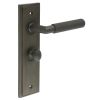 Piccadilly Door Handle Bathroom Backplate Dark Bronze & Turn & Release - By Frelan Hardware - BUR-40DB-453DB-80DB