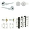 Complete Gio Door Handle Pack - Heavy Duty Tubular Bathroom (Plain Thumb Turn) - Polished Chrome - 76mm / 3-inch Hinges - JE-E31B2-PC