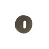 Forme Key Escutcheons on Minimal Round Rose - Urban Dark Bronze (Pair)