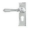 Polished Chrome Reeded Lever Euro Lock Set