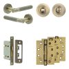 Complete Venice Door Handle Pack - Bathroom - Antique Brass - By Frelan Hardware - JE-F5A3-AB
