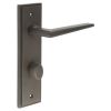 Mayfair Door Handle Din Bathroom Backplate Dark Bronze & Turn & Release - By Frelan Hardware - BUR-10DB-456DB-81DB