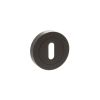 STATUS Key Escutcheons on Round Rose - Urban Dark Bronze (Pair)