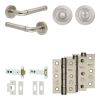 Complete Midtown Door Handle Pack - Heavy Duty Tubular Bathroom (Standard Thumb Turn) - Satin Nickel - 102mm / 3-inch Hinges - JE-G32B3-SN