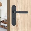 Connaught Knurled Lever on Backplate Bathroom Matt Black