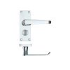 Zoo Hardware Project Victorian flat lever on privacy backplate - 114 x 40mm - Polished Chrome