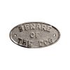 Beware Of The Dog Door Plate Polished Nickel