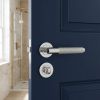 Complete Bari Door Handle Pack - Bathroom Lock (Standard Thumb Turn) - Polished Chrome - 65mm / 4-inch Hinges - JE-D5A3-PC
