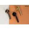 STATUS Nebraska Lever Door Handle on Round Rose - Antique Brass