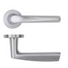 Zoo Hardware Designer Lever on Round Rose 52mm x 8mm Push-on Rose - BS EN 1906 Grade 3 - Grade 201 - Satin Stainless