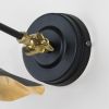 Smooth Brass Flora Wall Light in Elan Black