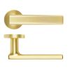 Zoo Hardware Frigo Lever On Round Rose - Satin Brass