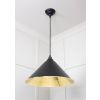 Hammered Brass Hockley Pendant in Elan Black